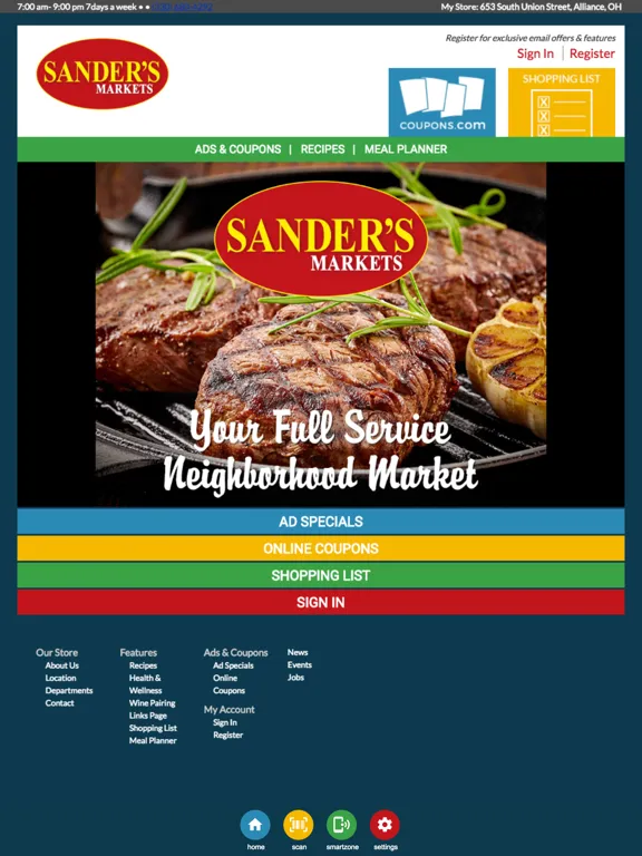 Sander's Markets iPad  Screenshots