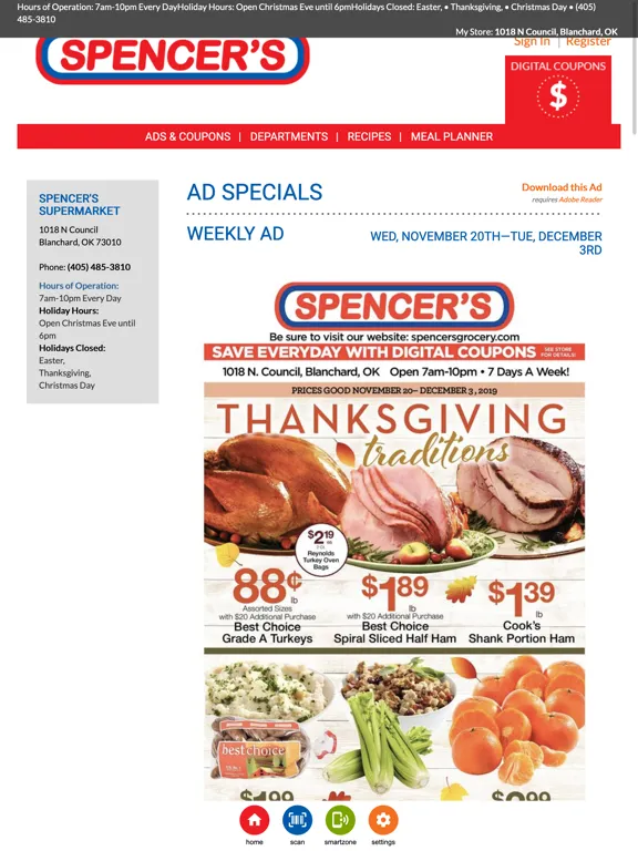 Ảnh chụp màn hình của Spencer's Supermarket iPad 