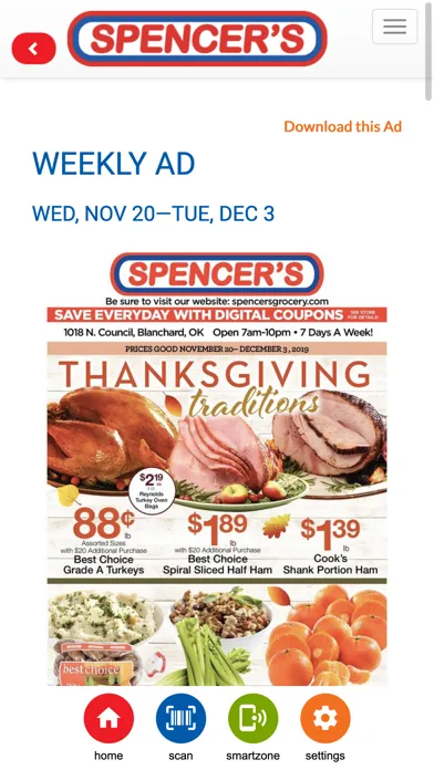 Ảnh chụp màn hình của Spencer's Supermarket