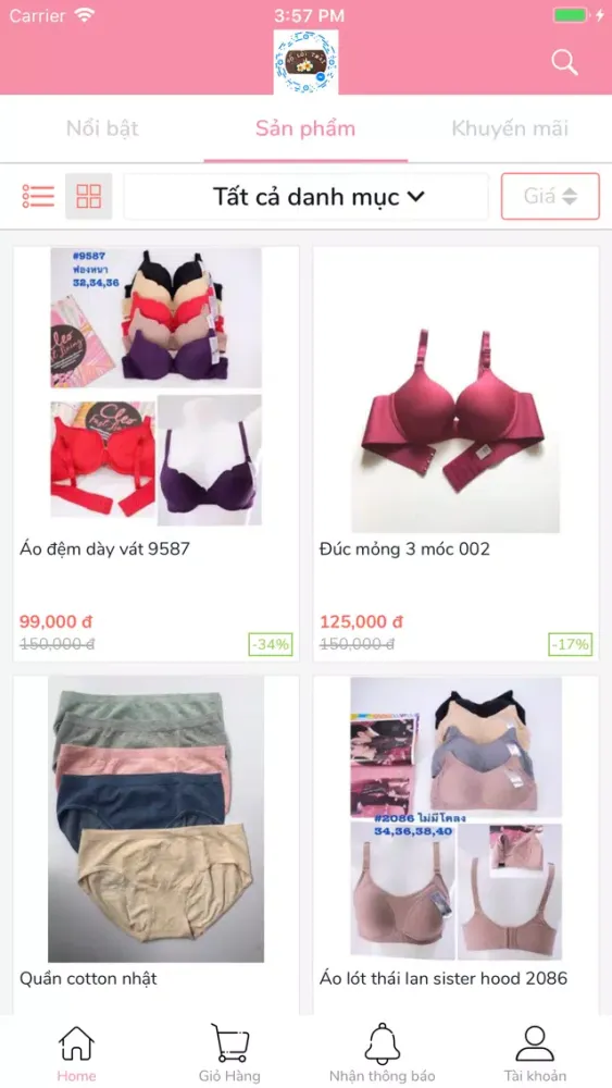 Capturas de tela do Đồ Lót Thái