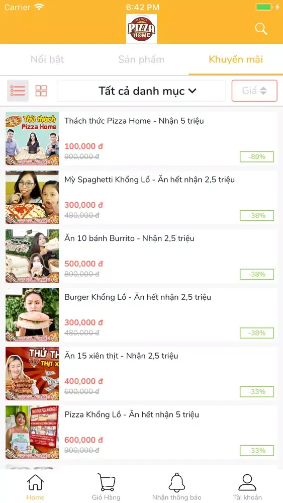 Zrzuty ekranu Pizza Home®