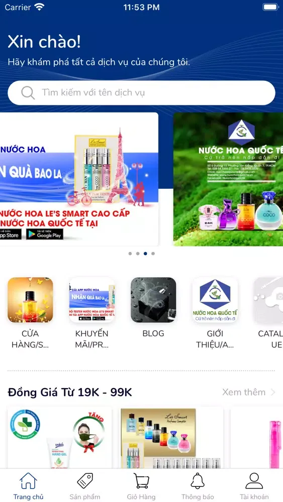Zrzuty ekranu Nước hoa Quốc Tế