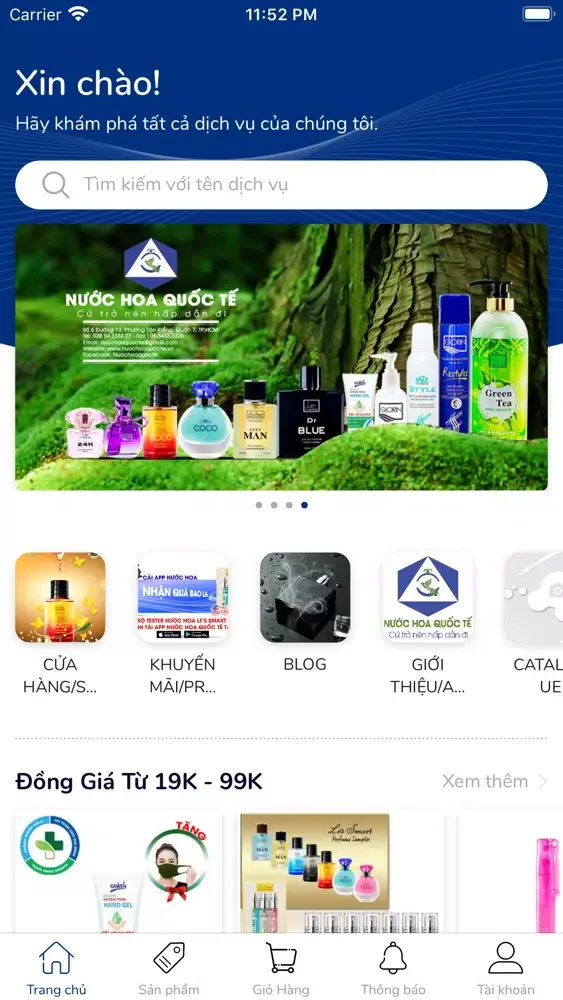 Zrzuty ekranu Nước hoa Quốc Tế