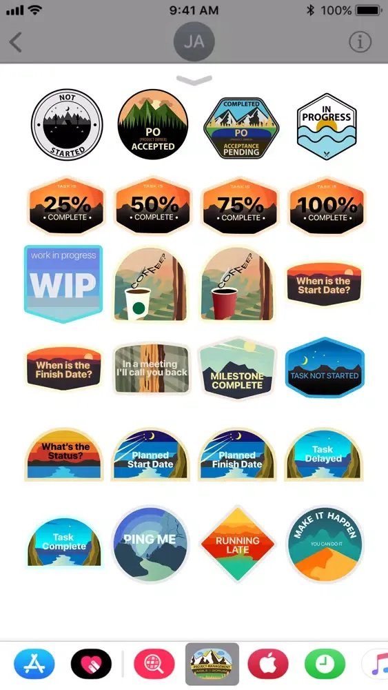 Capturas de tela do PM Agile Scrum Stickers