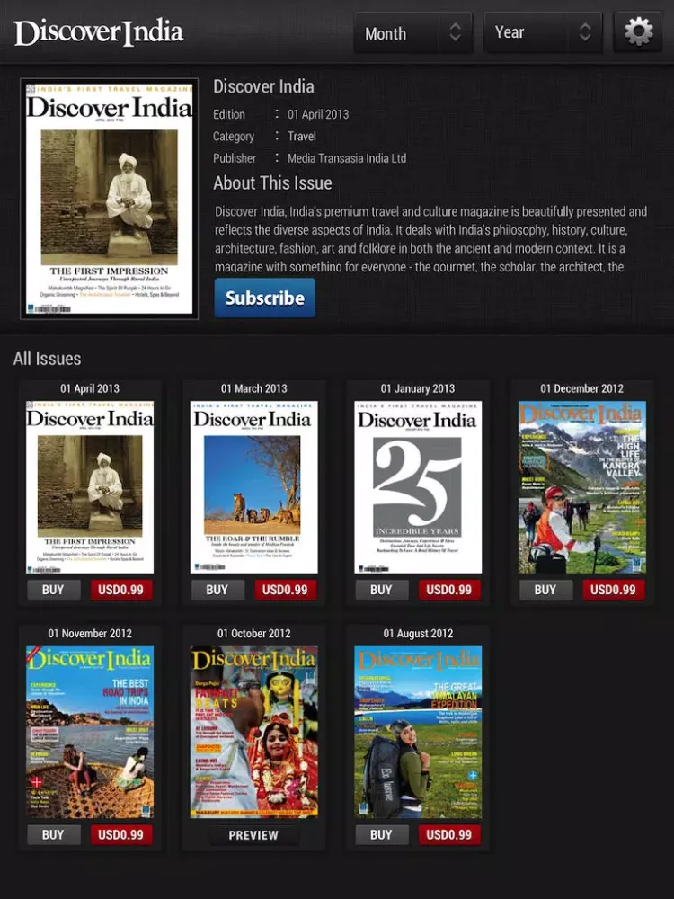 Discover India magazine iPad 应用截图