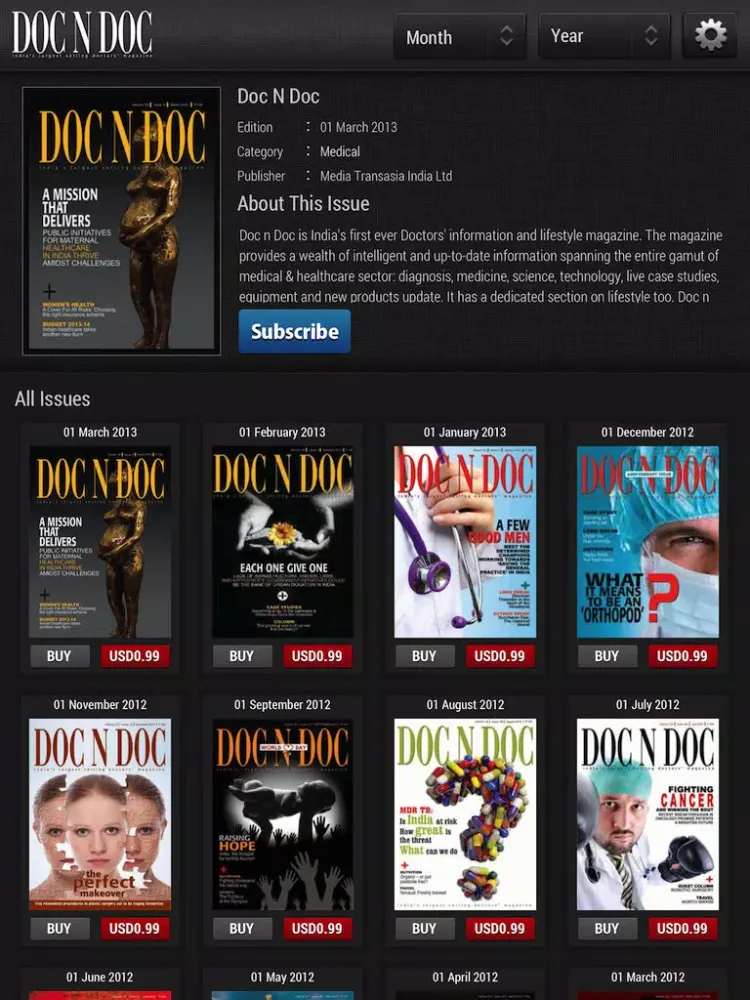 Tangkapan skrin Doc N Doc magazine iPad 