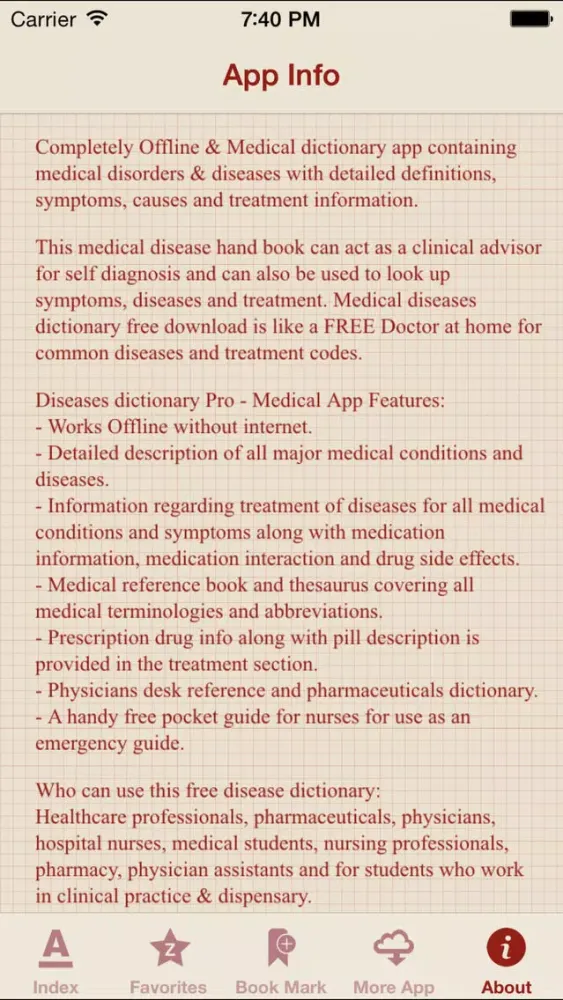 Tangkapan layar Diseases Dictionary Offline: Pro