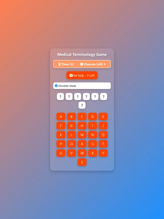 Medical Terminology Game Guess iPad  Screenshots