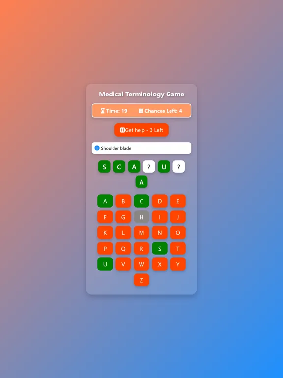 Medical Terminology Game Guess iPad  Screenshots