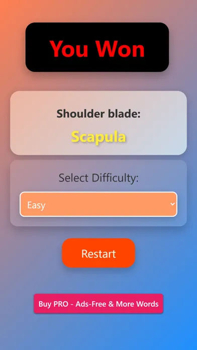 Medical Terminology Game Guess Screenshots