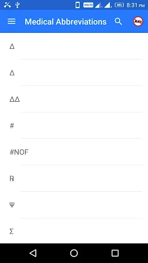Medical Abbreviations Screenshots
