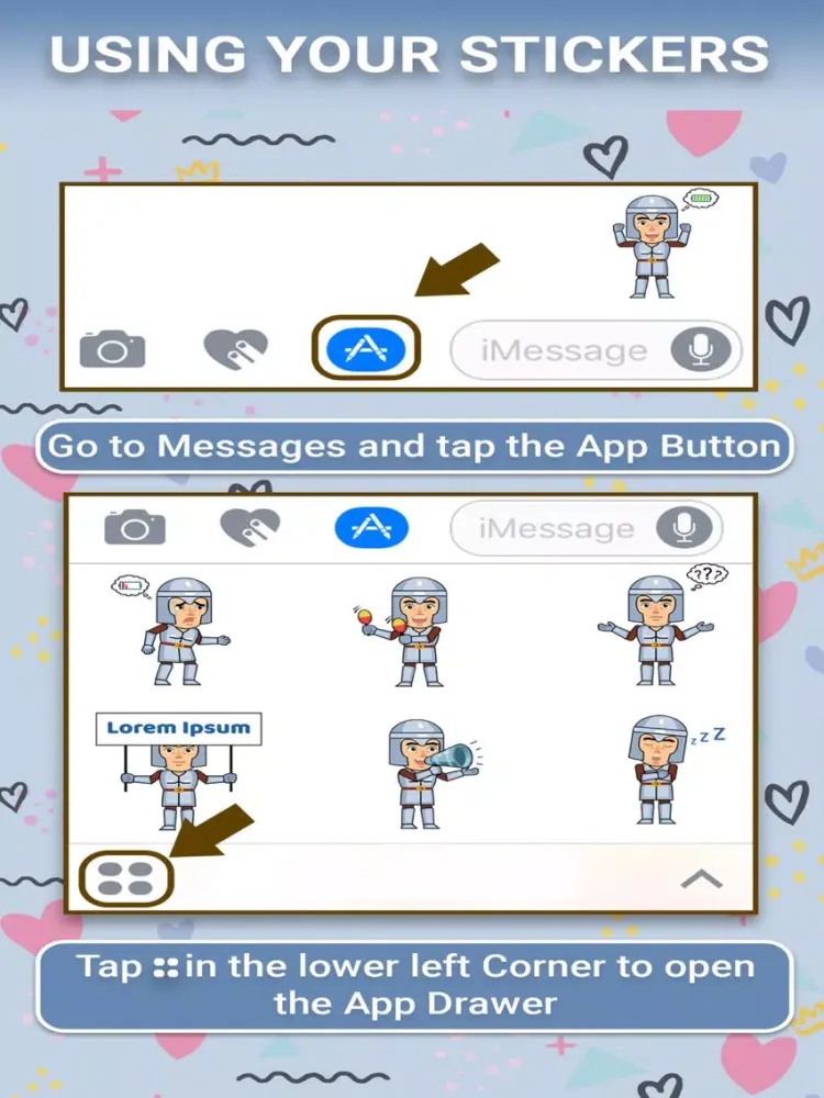 Ảnh chụp màn hình của Medieval Knight Stickers iPad 
