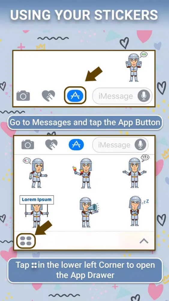 Ảnh chụp màn hình của Medieval Knight Stickers