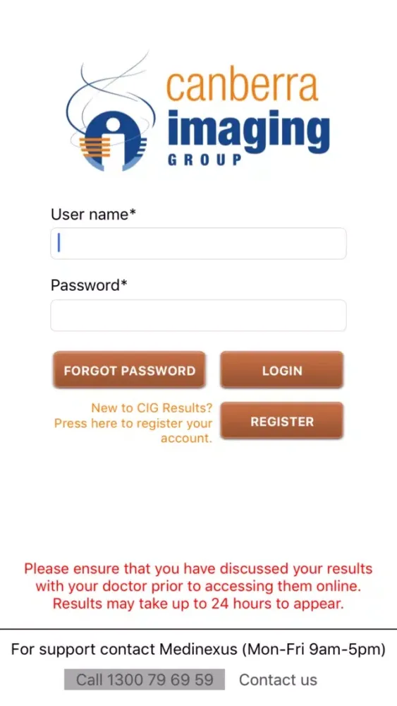 Скриншоты CIG Patient Access