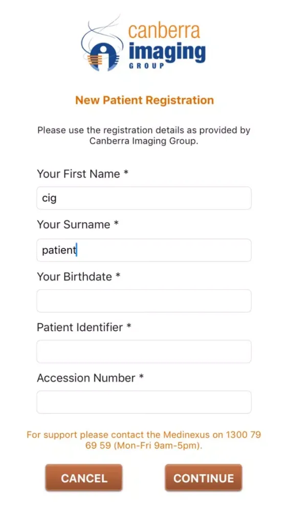 Скриншоты CIG Patient Access
