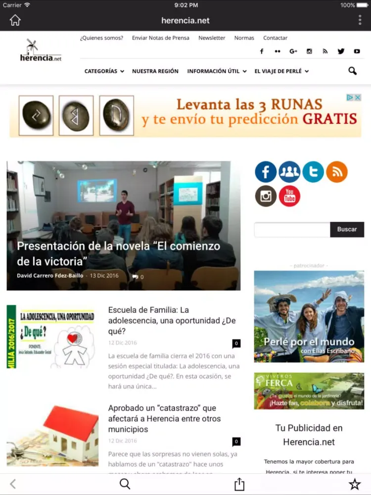 Capturas de tela do Herencia.net, diario de información de La Mancha iPad 