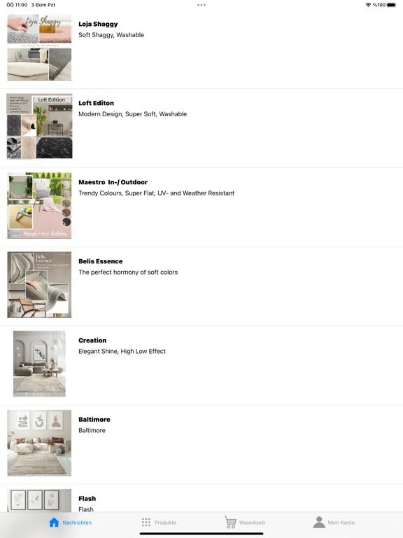 Ảnh chụp màn hình của Merinos EU B2B App iPad 