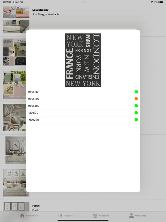 Ảnh chụp màn hình của Merinos EU B2B App iPad 
