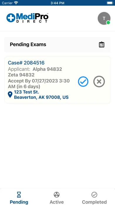Zrzuty ekranu MediPro Direct - Examiner App