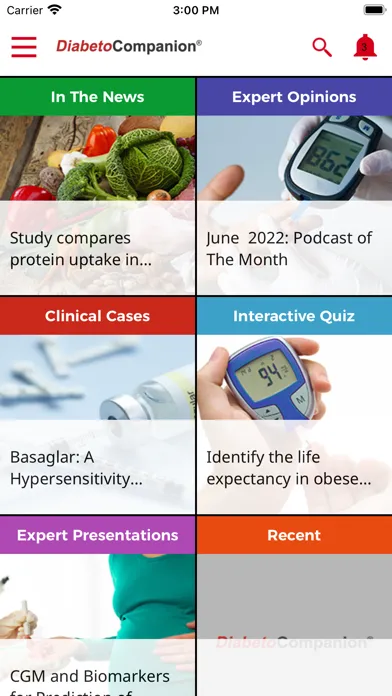Capturas de tela do DiabetoCompanion