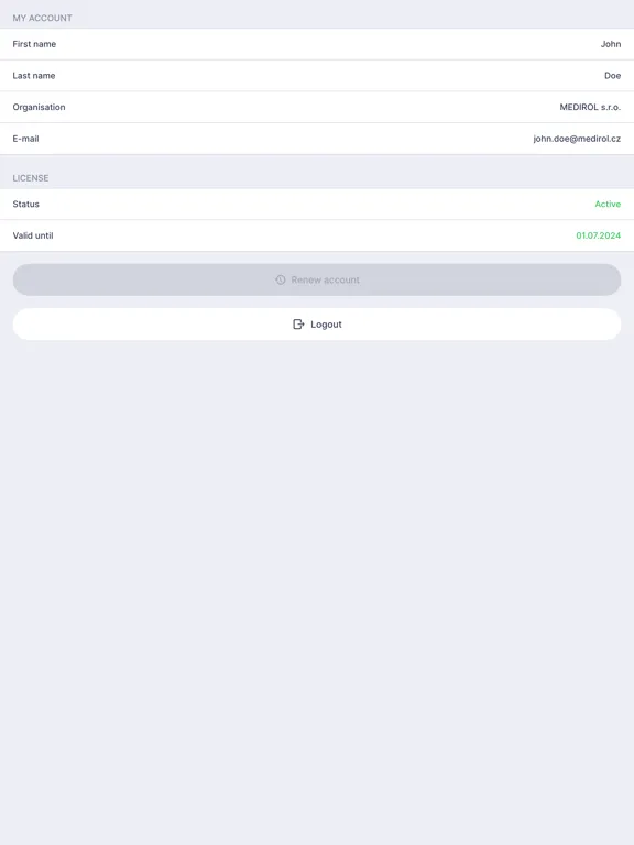 Tangkapan layar Vivera iPad 