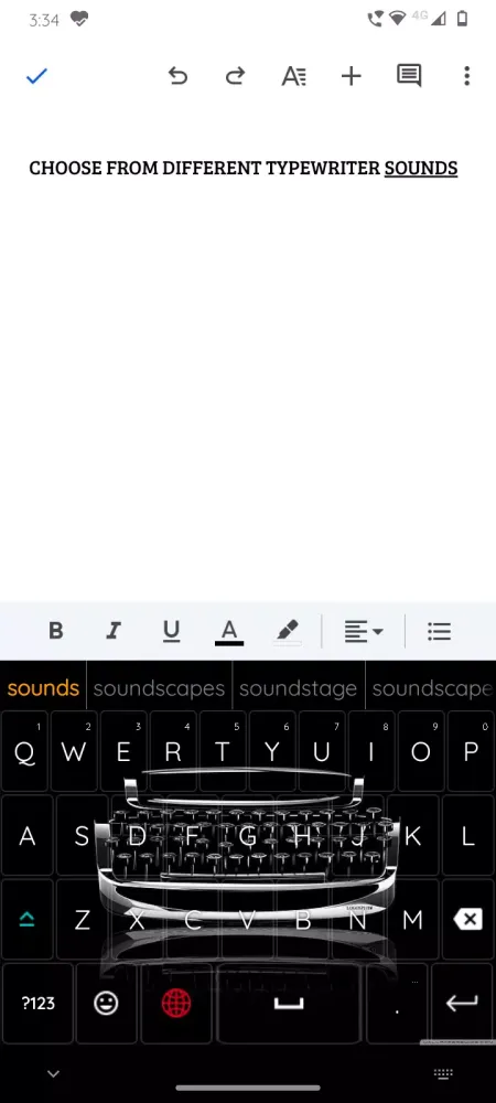 Скриншоты Typewriter Sound Keyboard