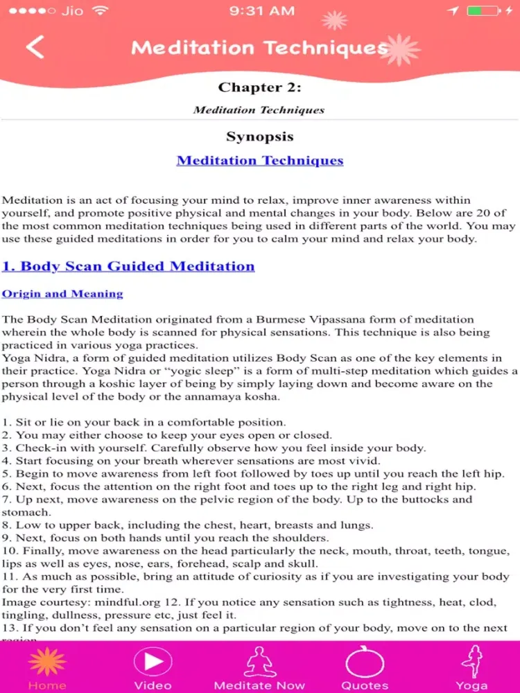 Ảnh chụp màn hình của Meditation Techniques iPad 