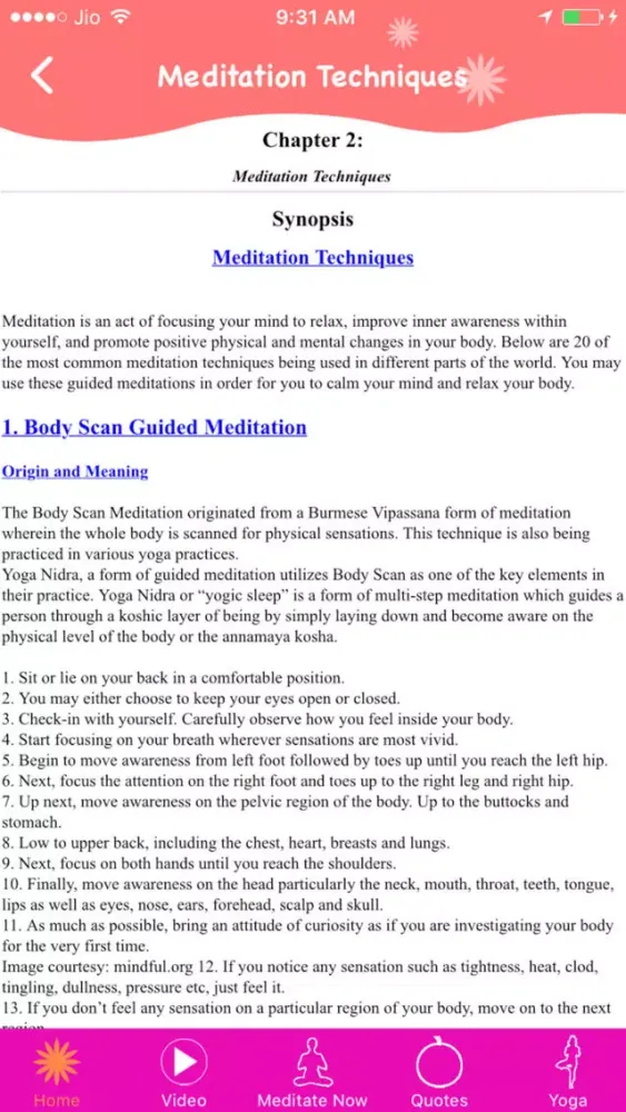 Ảnh chụp màn hình của Meditation Techniques
