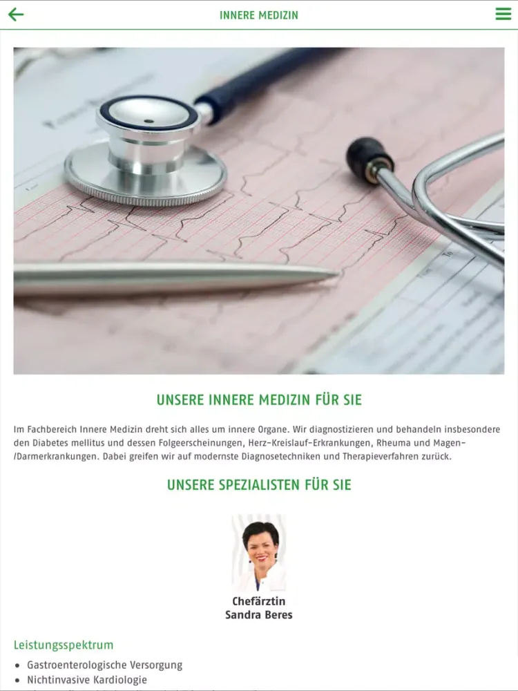 ภาพหน้าจอของ Helios Hünfeld Kliniken App iPad 