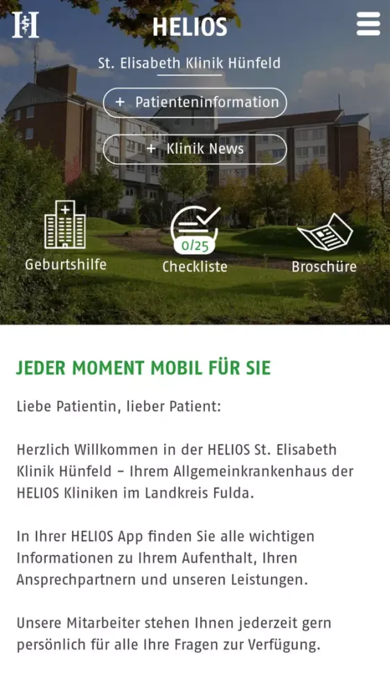 ภาพหน้าจอของ Helios Hünfeld Kliniken App