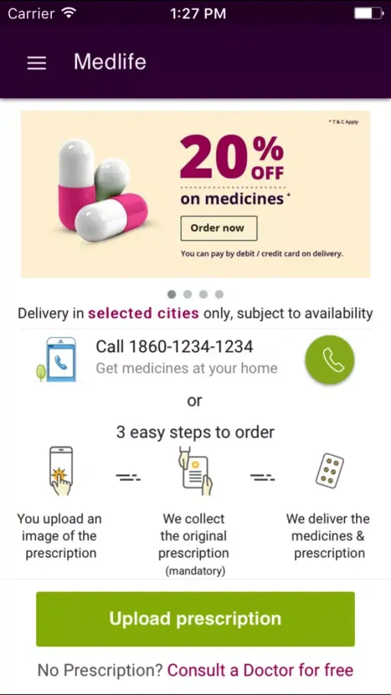 Medlife - Delivering Medicines স্ক্রিনশট