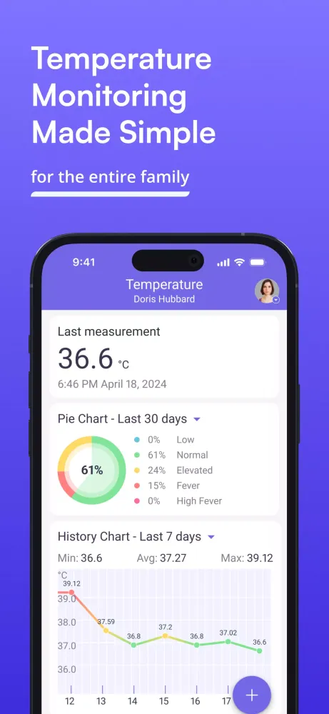 Body Temperature Tracking App Screenshots