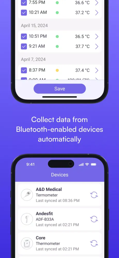 Body Temperature Tracking App Screenshots