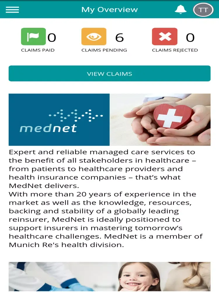 Ảnh chụp màn hình của MedNet UAE iPad 
