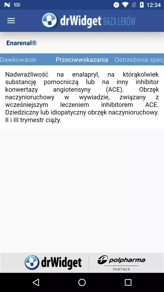 Zrzuty ekranu DrWidget Baza Leków
