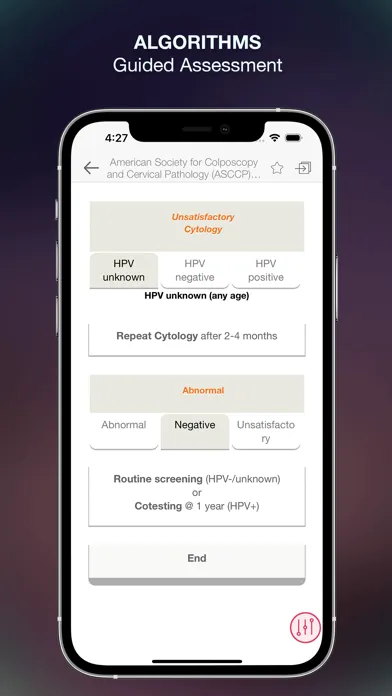 Adult Gerontology Guidelines Screenshots