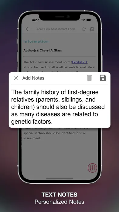 Adult Gerontology Guidelines Screenshots