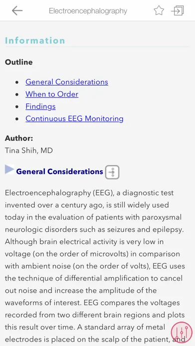 Ảnh chụp màn hình của CURRENT Dx Tx Neurology