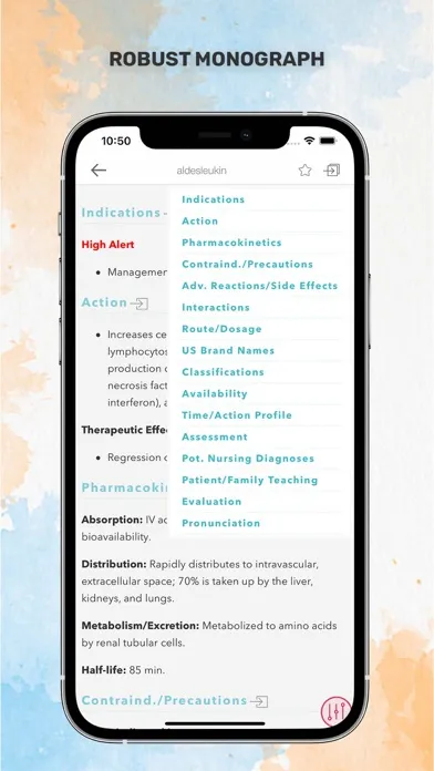 Screenshot di Davis’s Drug Guide for Nurses