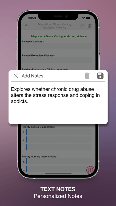 NurseThink® NoteBook Screenshots