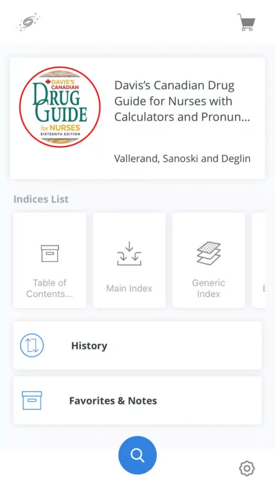 ภาพหน้าจอของ Davis’s Canadian Drug Guide