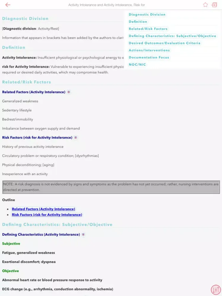 Zrzuty ekranu Nurse's Pocket Guide Diagnoses iPad 