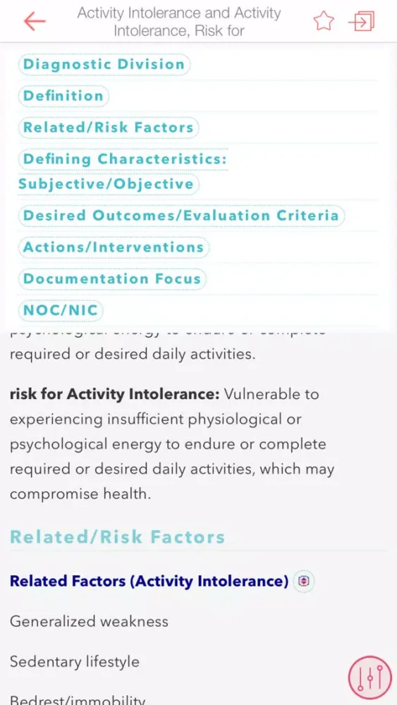 Zrzuty ekranu Nurse's Pocket Guide Diagnoses