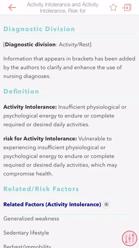 Zrzuty ekranu Nurse's Pocket Guide Diagnoses