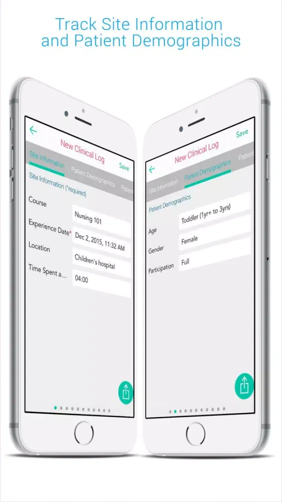 Zrzuty ekranu nTrack Clinical Log