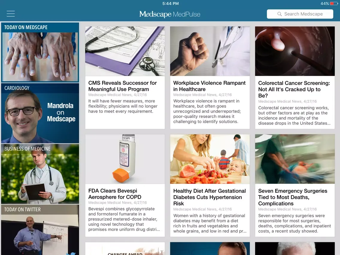 تصاویر Medscape MedPulse iPad 