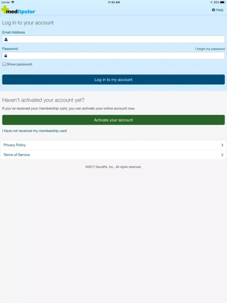 Tangkapan skrin Medtipster iPad 
