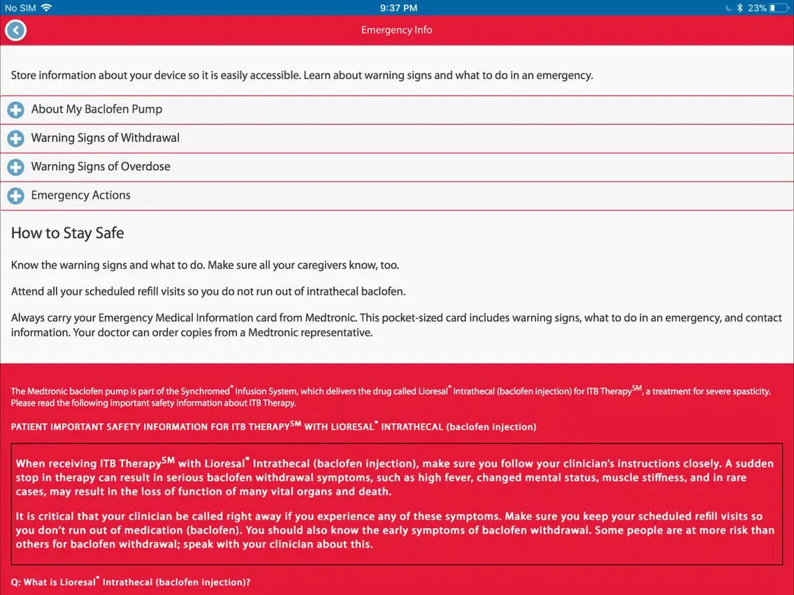 ภาพหน้าจอของ Pump Partner iPad