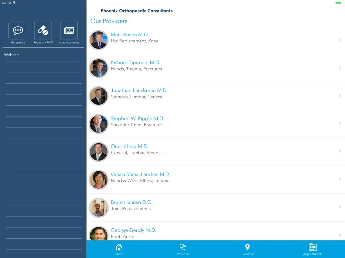 Phoenix Orthopaedics iPad  Ekran Görüntüleri