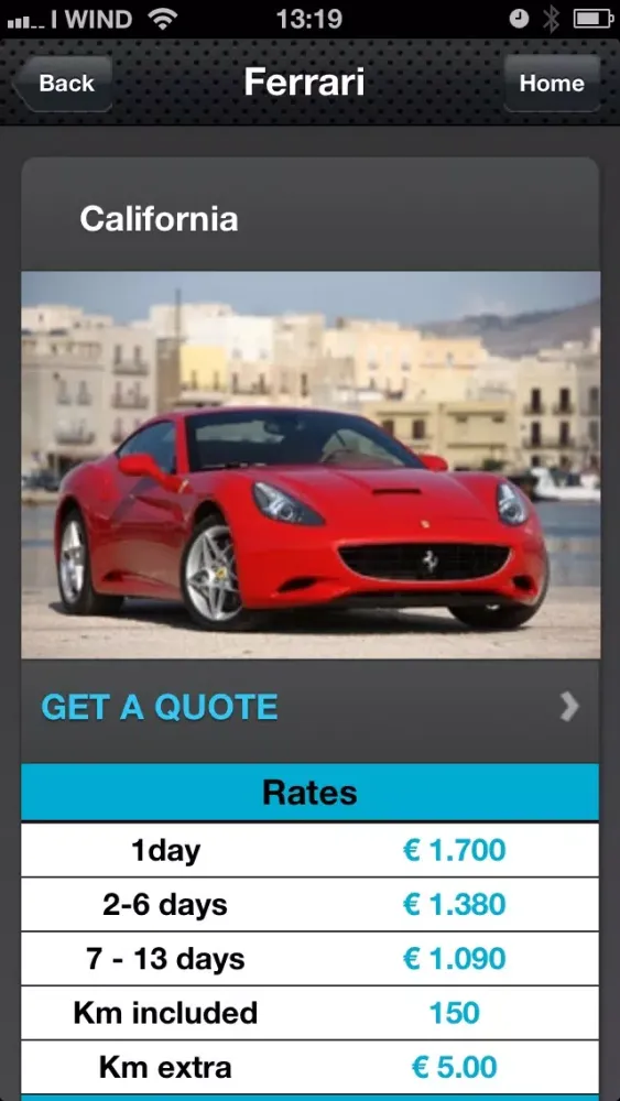 Tangkapan skrin PRIMERENT - Exclusive rent a car